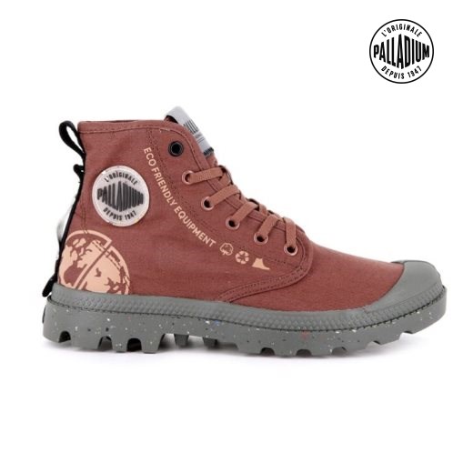 Bottes Palladium Pampa Organic Metro Femme Corail | FR INJ076L